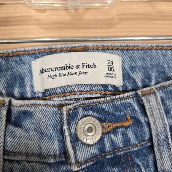 Abercrombie & Fitch Jeans Women 24/00R High Rise Mom‎ Stretch Denim Destroyed - Picture 9 of 14
